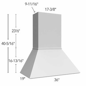 RHE36 ( Wall | Hood Euro - 36"W X 40-5/16"H X 19"D ) | Frost