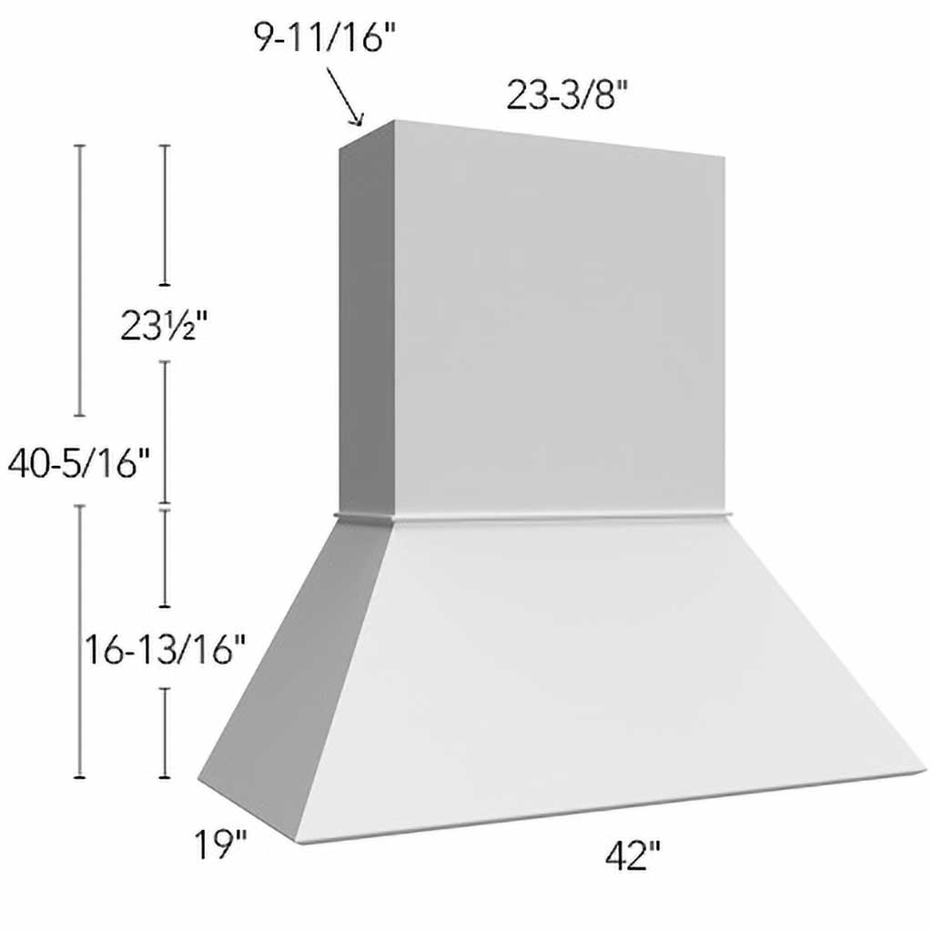 RHE42 ( Wall | Hood Euro - 42"W X 40-5/16"H X 19"D ) | Frost