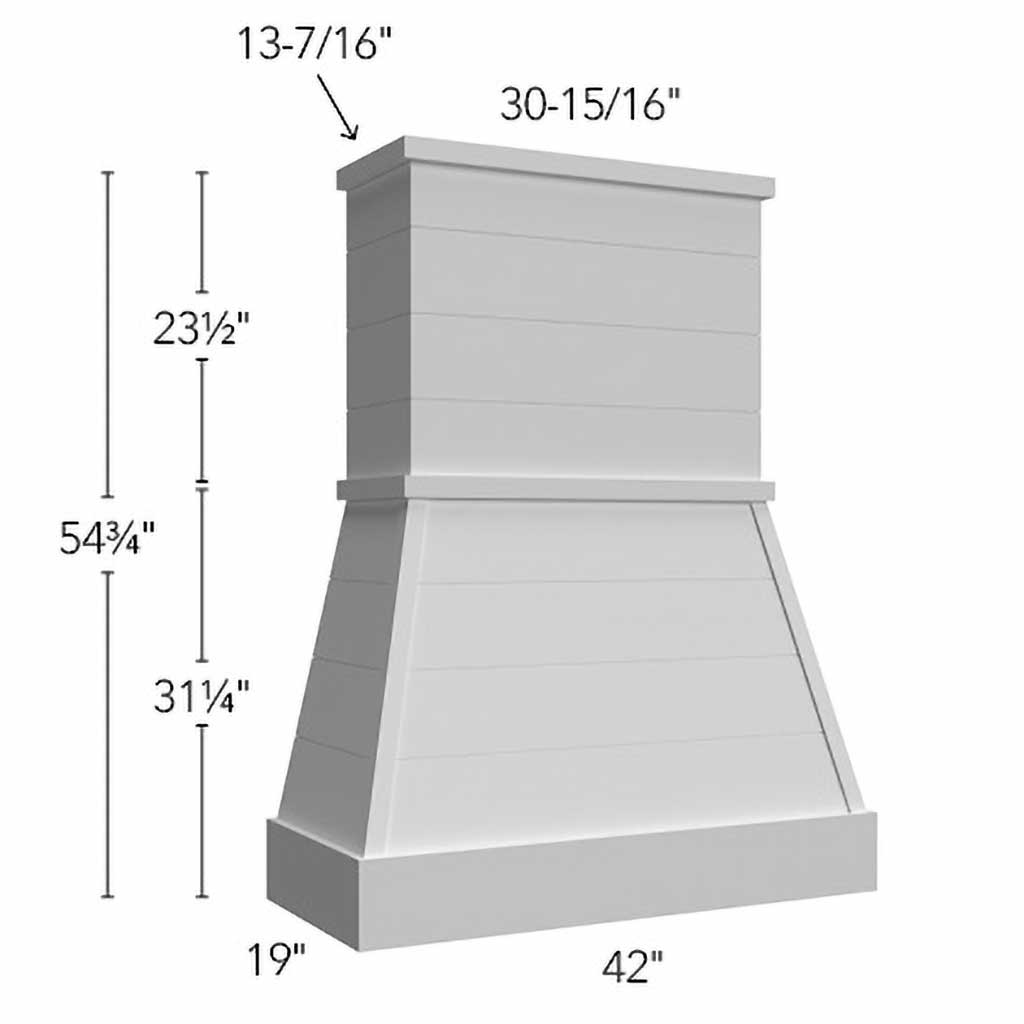 RHF42 ( Wall | Hood Farmhouse - 42"W X 54-3/4"H X 19"D ) | Kona