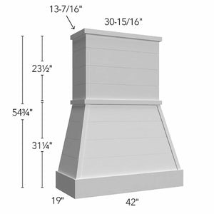 RHF42 ( Wall | Hood Farmhouse - 42"W X 54-3/4"H X 19"D ) | Kona