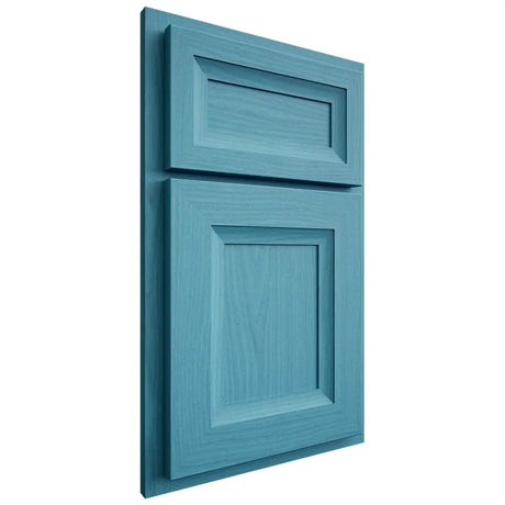 Shiloh Cabinetry Beaded Inset Asherville White Oak Plain Cut Aqua Door