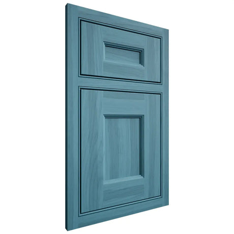 Shiloh Cabinetry Beaded Inset Aspen Hickory Plain Cut Aqua Door