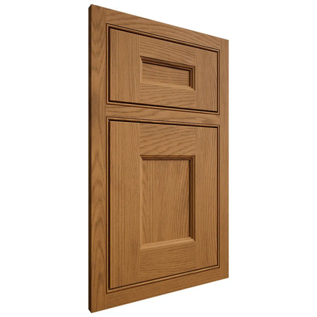 Shiloh Cabinetry Beaded Inset Aspen Red Oak Plain Cut Autumn Door