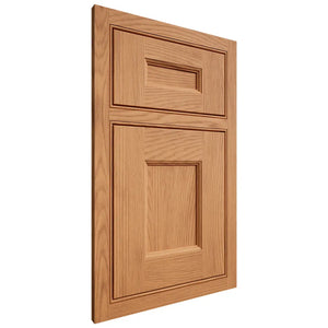 Shiloh Cabinetry Beaded Inset Aspen Red Oak Plain Cut Medium Door