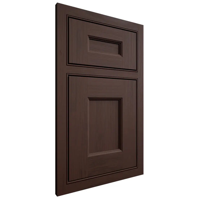 Shiloh Cabinetry Beaded Inset Aspen Walnut Plain Cut Bison Door