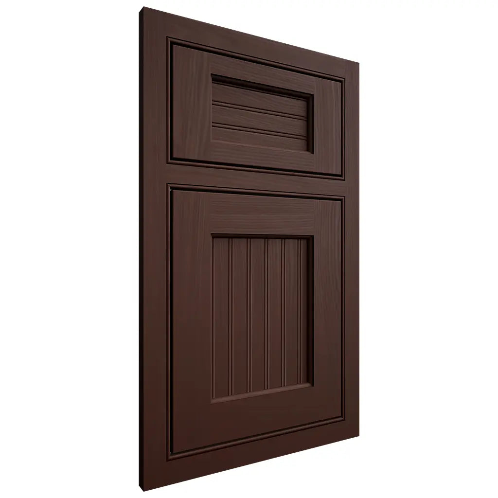 Shiloh Cabinetry Beaded Inset Beaded Century Alder Plain Cut Umber Door