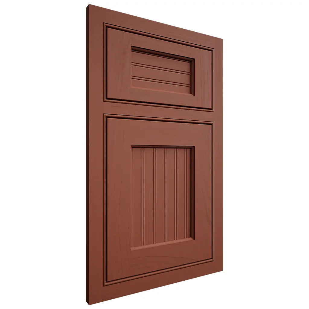 Shiloh Cabinetry Beaded Inset Beaded Century Maple Plain Cut Cayenne Door