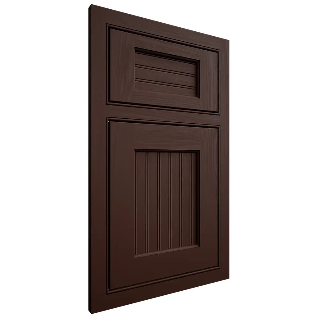 Shiloh Cabinetry Beaded Inset Beaded Century Maple Plain Cut Cocoa Door