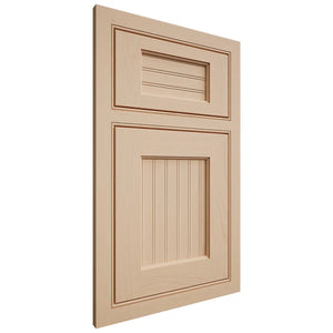 Shiloh Cabinetry Beaded Inset Beaded Century Maple Plain Cut Natural Door