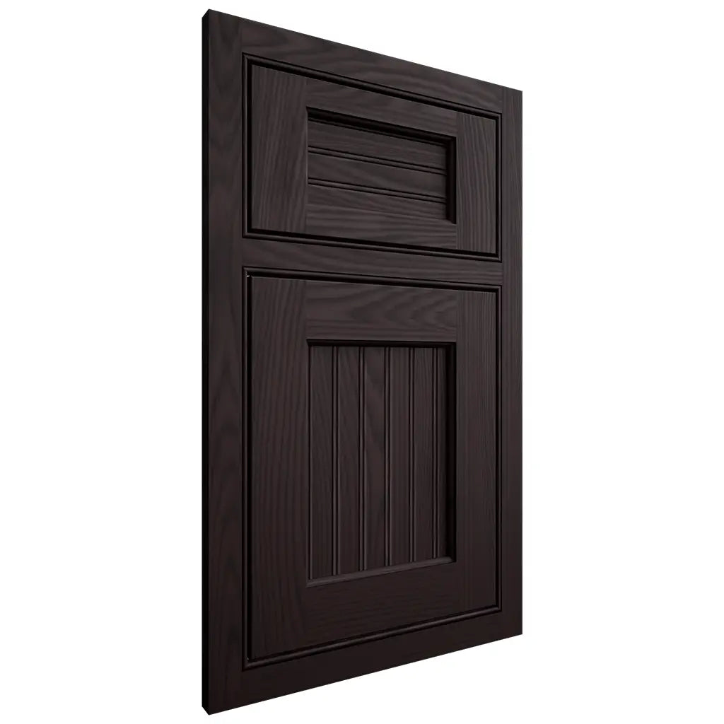 Shiloh Cabinetry Beaded Inset Beaded Century Red Oak Plain Cut Espresso Door