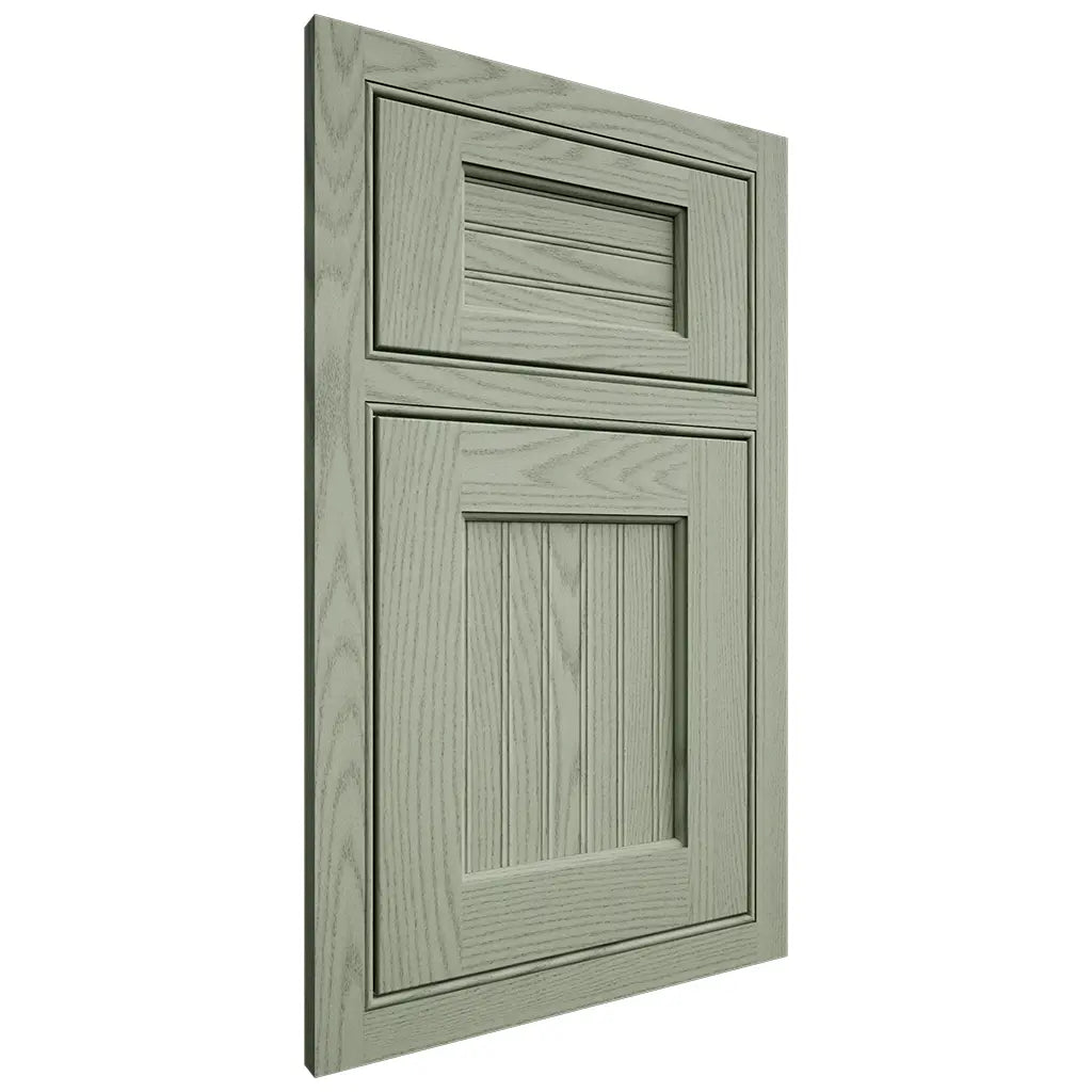 Shiloh Cabinetry Beaded Inset Beaded Century Red Oak Plain Cut Moss Door