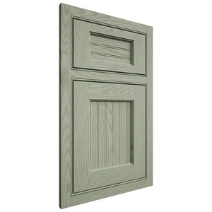 Shiloh Cabinetry Beaded Inset Beaded Century Red Oak Plain Cut Moss Door