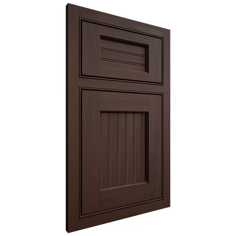 Shiloh Cabinetry Beaded Inset Beaded Century Walnut Plain Cut Bison Door