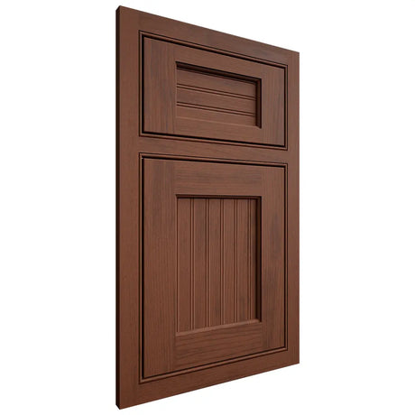 Shiloh Cabinetry Beaded Inset Beaded Century Walnut Plain Cut Rye Door