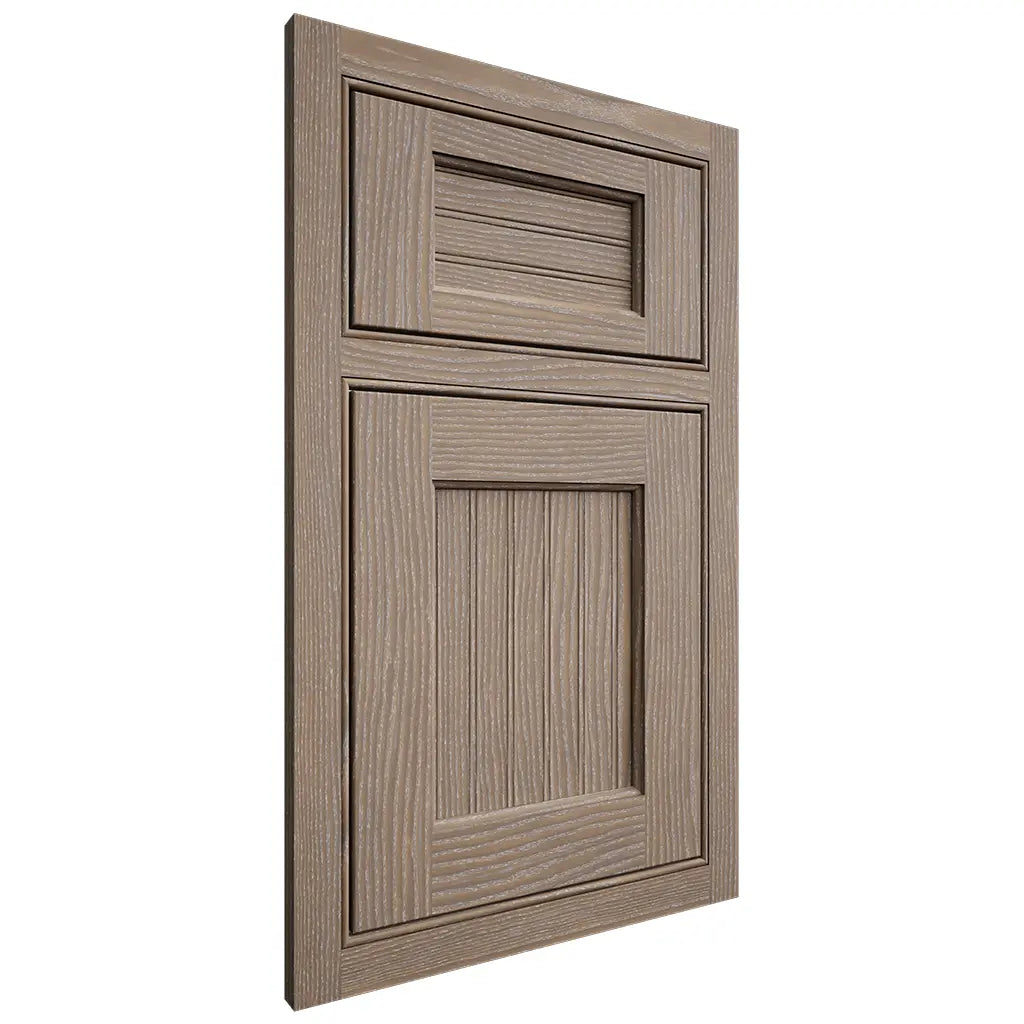 Shiloh Cabinetry Beaded Inset Beaded Century White Oak Plain Cut Almond Door