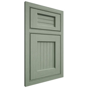 Shiloh Cabinetry Beaded Inset Beaded Century White Oak Plain Cut Moss Door