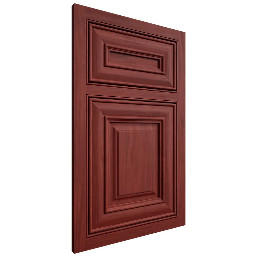 Shiloh Cabinetry Beaded Inset Bradford Cherry Plain Cut Red Door