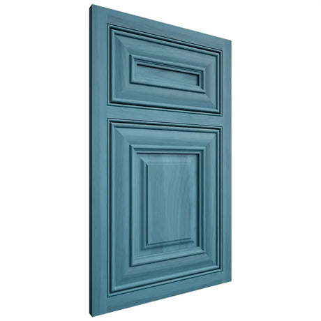 Shiloh Cabinetry Beaded Inset Bradford Hickory Plain Cut Aqua Door