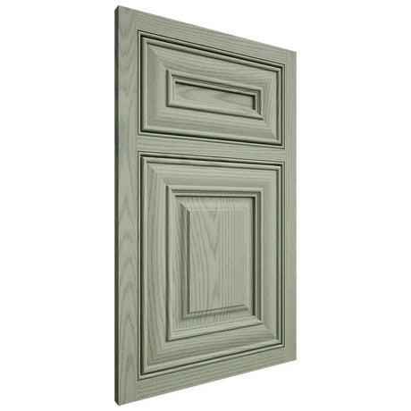 Shiloh Cabinetry Beaded Inset Bradford Red Oak Plain Cut Moss Door