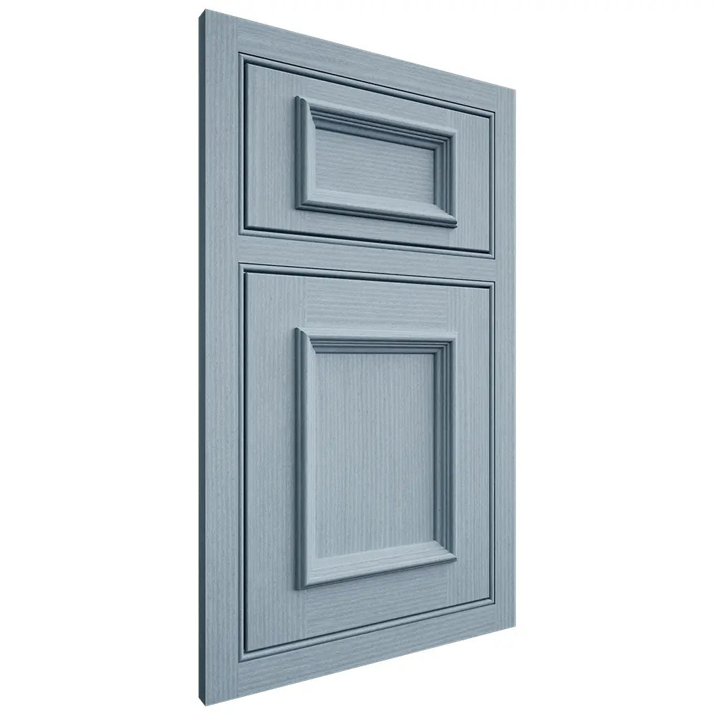 Shiloh Cabinetry Beaded Inset Charleston White Oak Rift Cut Sky Door