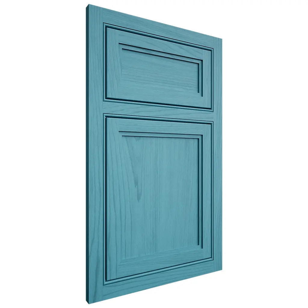 Shiloh Cabinetry Beaded Inset Concord Alder Plain Cut Aqua Door
