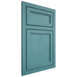 Shiloh Cabinetry Beaded Inset Concord Red Oak Plain Cut Aqua Door