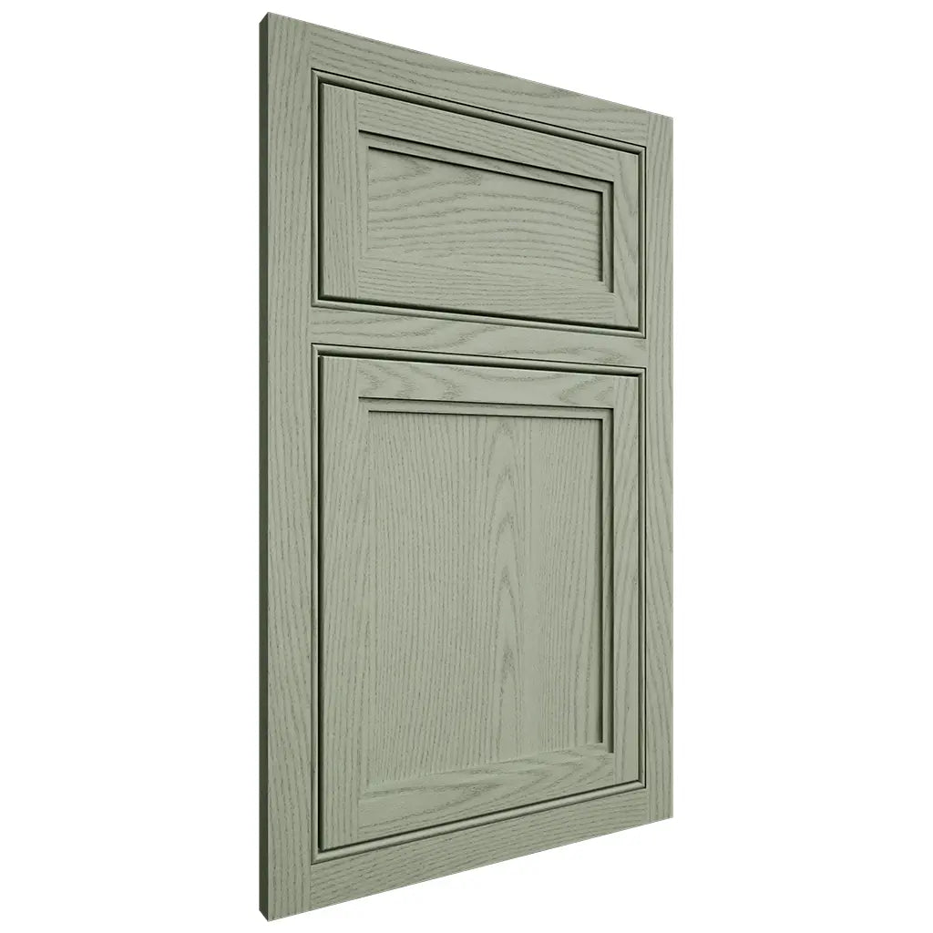Shiloh Cabinetry Beaded Inset Concord Red Oak Plain Cut Moss Door