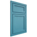Shiloh Cabinetry Beaded Inset Concord White Oak Rift Cut Aqua Door