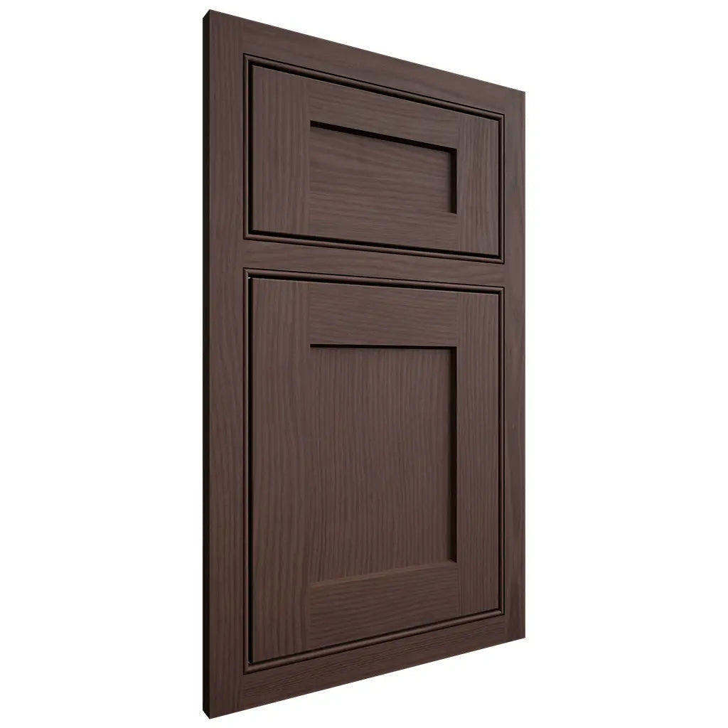 Shiloh Cabinetry Beaded Inset Hanover White Oak Plain Cut Dusk Door