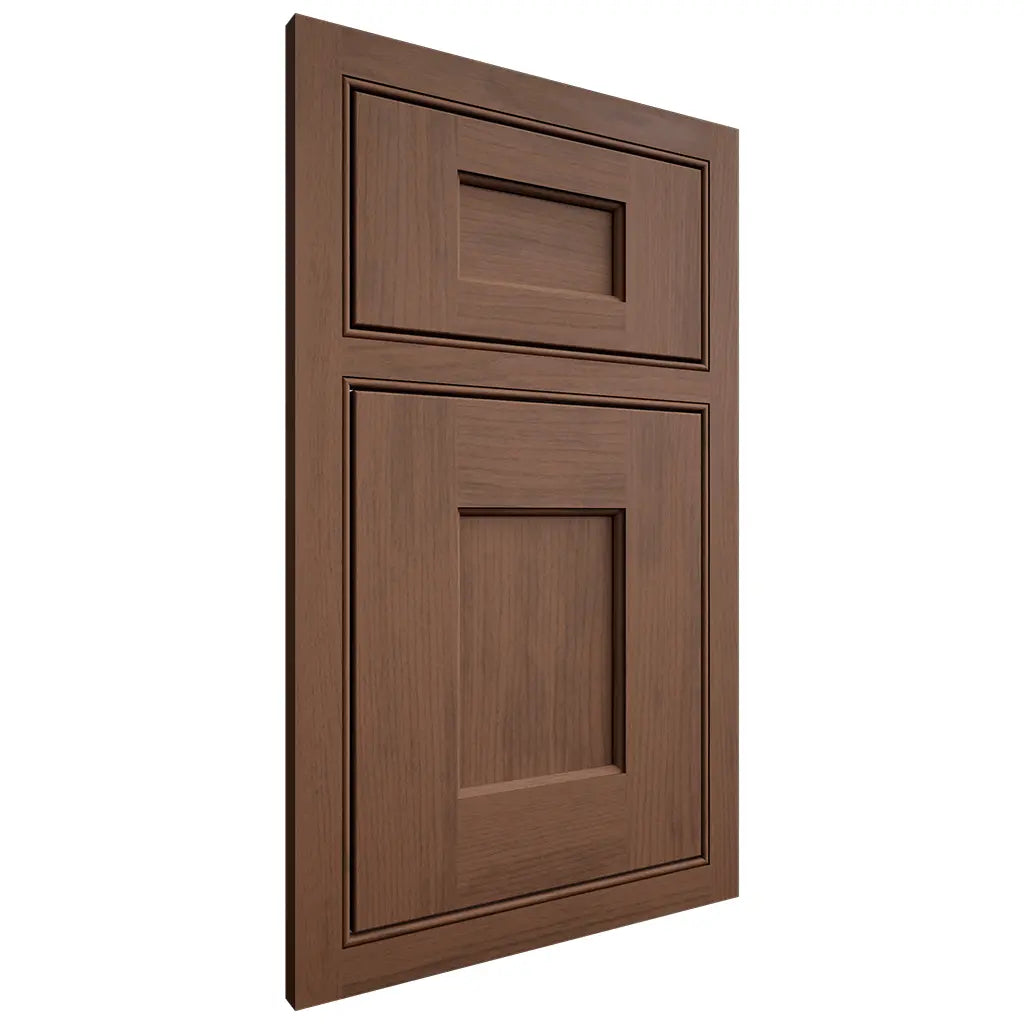 Shiloh Cabinetry Beaded Inset Heritage Walnut Plain Cut Natural Door