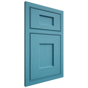 Shiloh Cabinetry Beaded Inset Heritage White Oak Plain Cut Aqua Door
