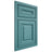 Shiloh Cabinetry Beaded Inset Kendall Red Oak Plain Cut Aqua Door