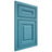 Shiloh Cabinetry Beaded Inset Kendall White Oak Plain Cut Aqua Door