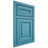 Shiloh Cabinetry Beaded Inset Kendall White Oak Rift Cut Aqua Door
