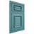 Shiloh Cabinetry Beaded Inset Montgomery Red Oak Plain Cut Aqua Door