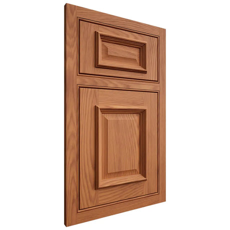 Shiloh Cabinetry Beaded Inset Montgomery Red Oak Plain Cut Harvest Door
