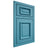 Shiloh Cabinetry Beaded Inset Montgomery White Oak Rift Cut Aqua Door
