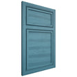 Shiloh Cabinetry Beaded Inset Napa Horizontal Hickory Plain Cut Aqua Door