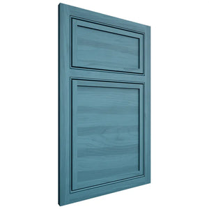 Shiloh Cabinetry Beaded Inset Napa Horizontal Hickory Plain Cut Aqua Door
