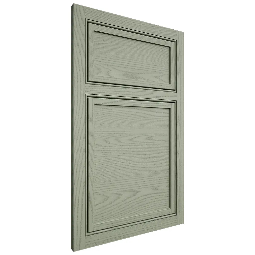 Shiloh Cabinetry Beaded Inset Napa Horizontal Red Oak Plain Cut Moss Door