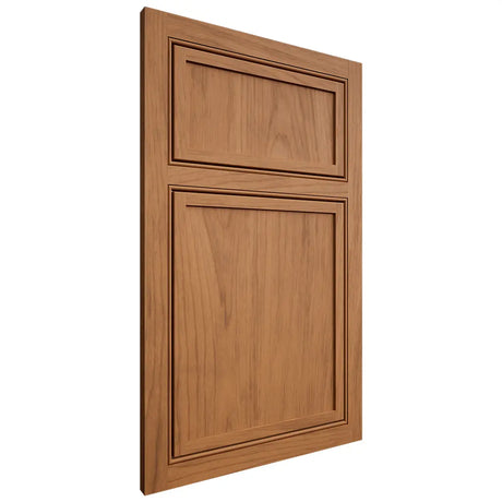 Shiloh Cabinetry Beaded Inset Napa Vertical Alder Plain Cut Caramel Door