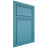 Shiloh Cabinetry Beaded Inset Napa Vertical White Oak Rift Cut Aqua Door