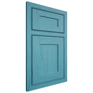 Shiloh Cabinetry Beaded Inset New Haven Alder Plain Cut Aqua Door