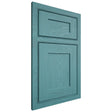 Shiloh Cabinetry Beaded Inset New Haven Red Oak Plain Cut Aqua Door