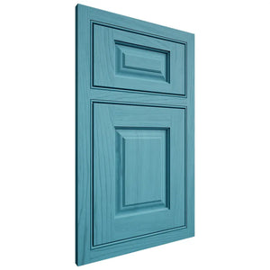 Shiloh Cabinetry Beaded Inset Oxford Alder Plain Cut Aqua Door