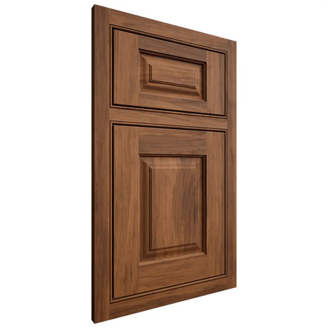 Shiloh Cabinetry Beaded Inset Oxford Hickory Plain Cut Burnt Sugar Door