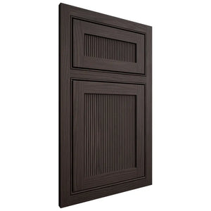 Shiloh Cabinetry Beaded Inset Reeded Malibu White Oak Plain Cut Morel Door