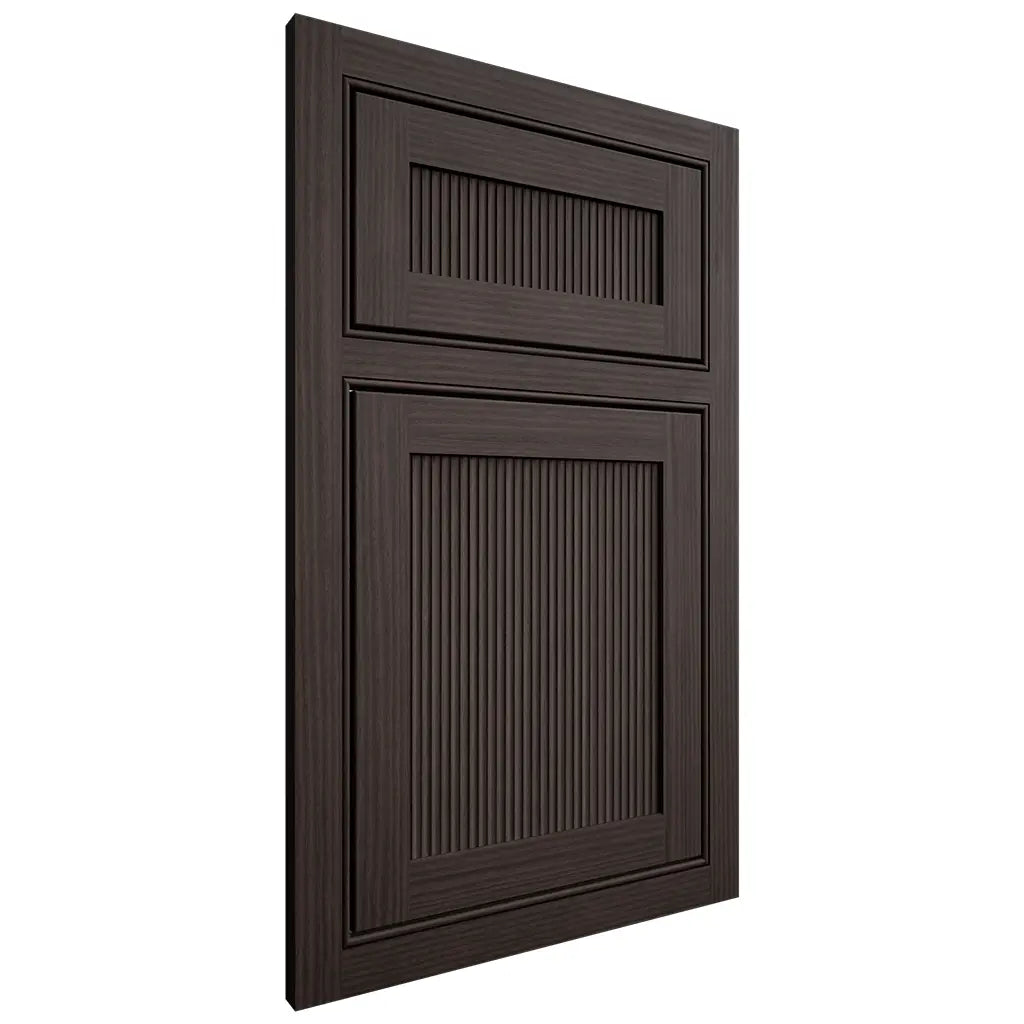 Shiloh Cabinetry Beaded Inset Reeded Malibu White Oak Rift Cut Morel Door