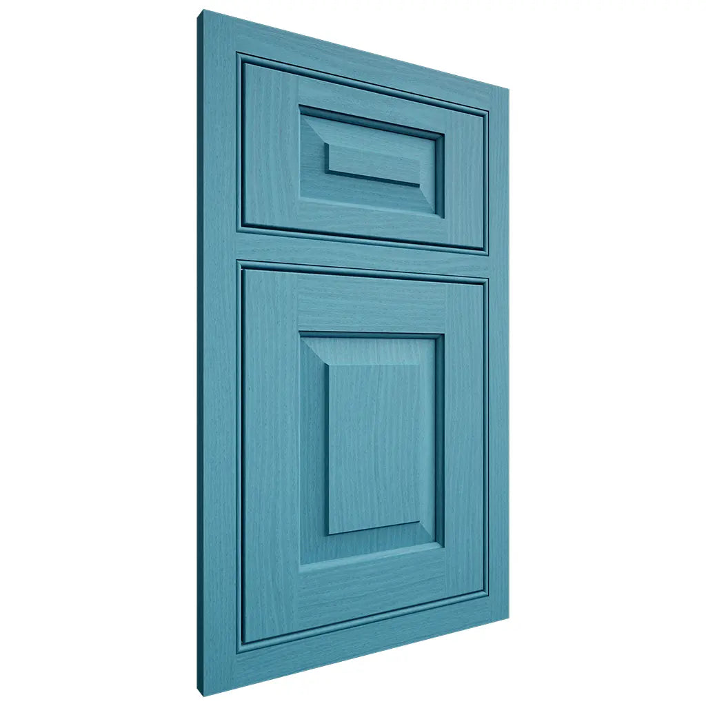 Shiloh Cabinetry Beaded Inset Richmond White Oak Plain Cut Aqua Door