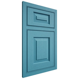 Shiloh Cabinetry Beaded Inset Richmond White Oak Rift Cut Aqua Door